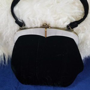 Vintage Black Velvet Purse